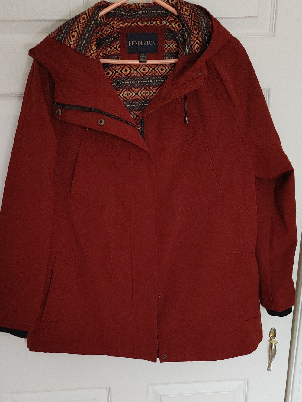 Pendleton Women's Rust Orange Hooded Trench Coat